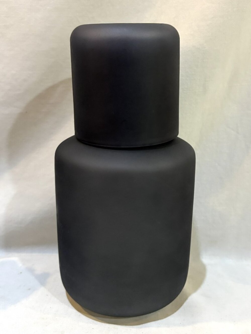 Frosted Satin Glass Bedside Nightstand Carafe by Haven